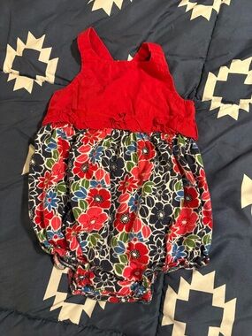 OshKosh Red Floral Bubble Romper